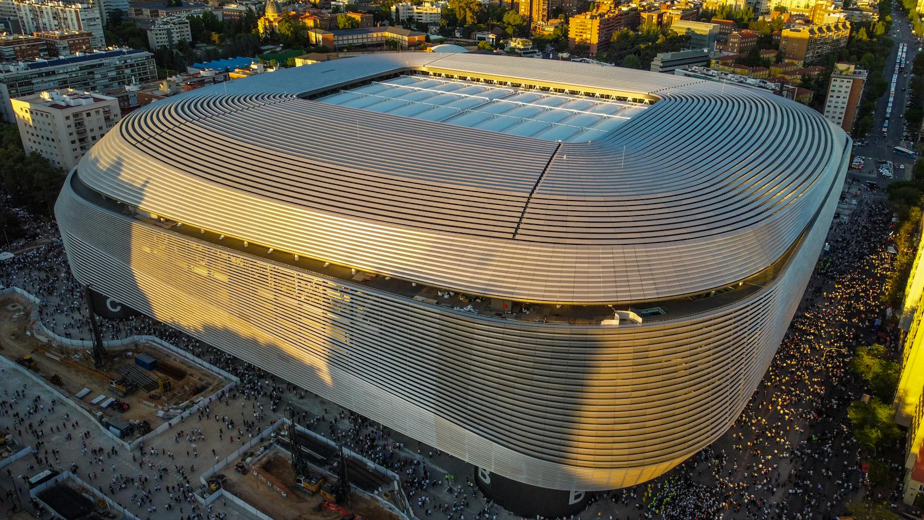 aerial view of santiago bernabeu stadium